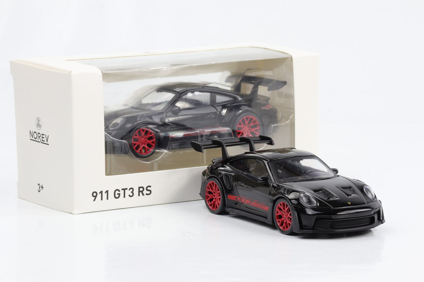 1:43 Norev Jet Car Porsche 911 992 GT3 RS 2022 schwarz-rot diecast