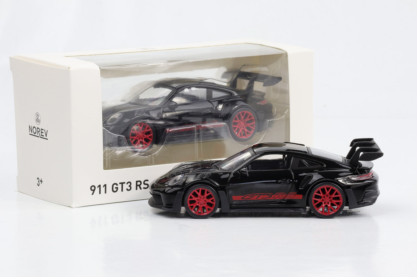 1:43 Norev Jet Car Porsche 911 992 GT3 RS 2022 schwarz-rot diecast