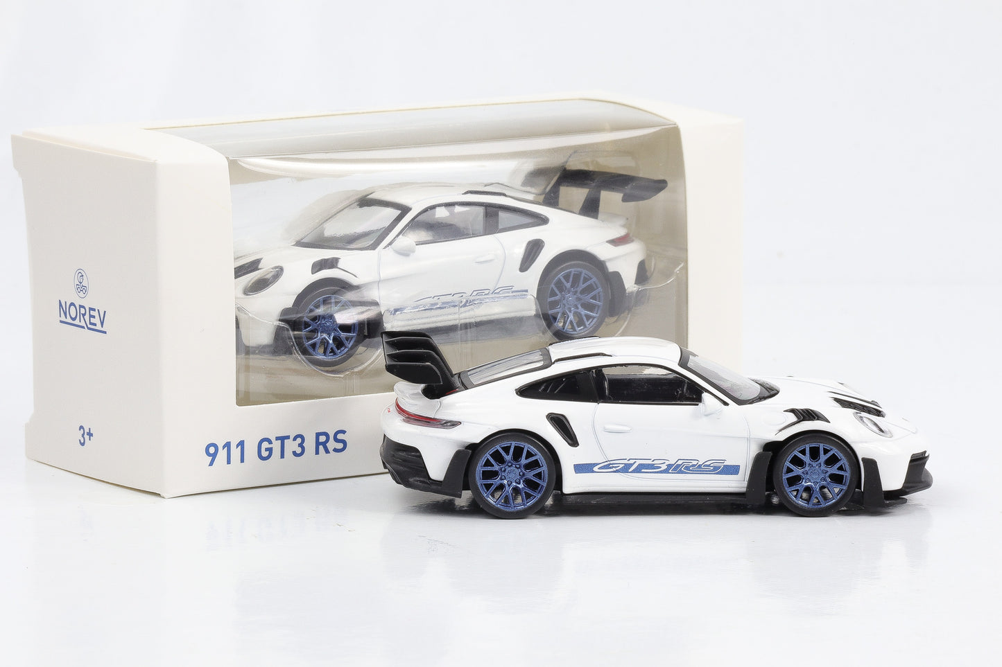 1:43 Norev Jet Car Porsche 911 992 GT3 RS 2022 weiß-blau diecast