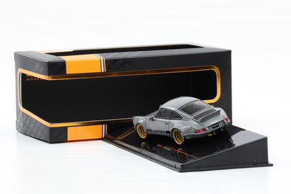 1:43 IXO Porsche 911 RWB Rauh-Welt Backdate grau gold wheels MOC308