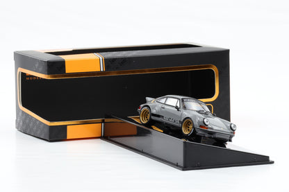 1:43 IXO Porsche 911 RWB Rauh-Welt Backdate grau gold wheels MOC308