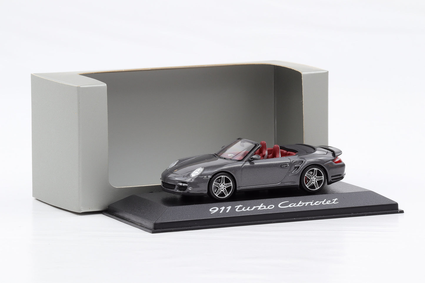 1:43 Minichamps Porsche 911 997 Turbo Cabriolet Meteorgrau met. WAP Dealer