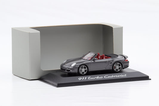 1:43 Minichamps Porsche 911 997 Turbo Cabriolet Meteorgrau met. WAP Dealer