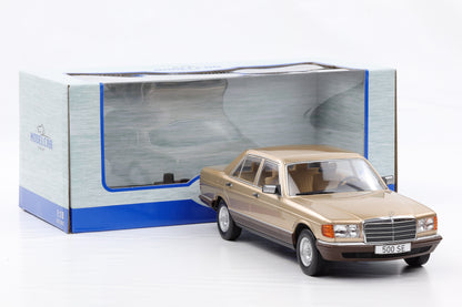 1:18 MCG Mercedes Benz 500 SE S-Klasse W126 beige metallic 1979