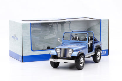 1:18 MCG Jeep CJ-7 Laredo 1980 blau metallic mit Dekor MCG18553