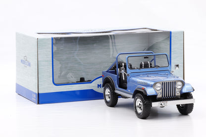 1:18 MCG Jeep CJ-7 Laredo 1980 blau metallic mit Dekor MCG18553