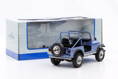 1:18 MCG Jeep CJ-7 Laredo 1980 blau metallic mit Dekor MCG18553