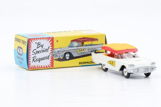 1:43 Corgi Toys Ford Bermuda Taxi weiss Dach rot no.430 Repro