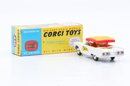 1:43 Corgi Toys Ford Bermuda Taxi weiss Dach rot no.430 Repro