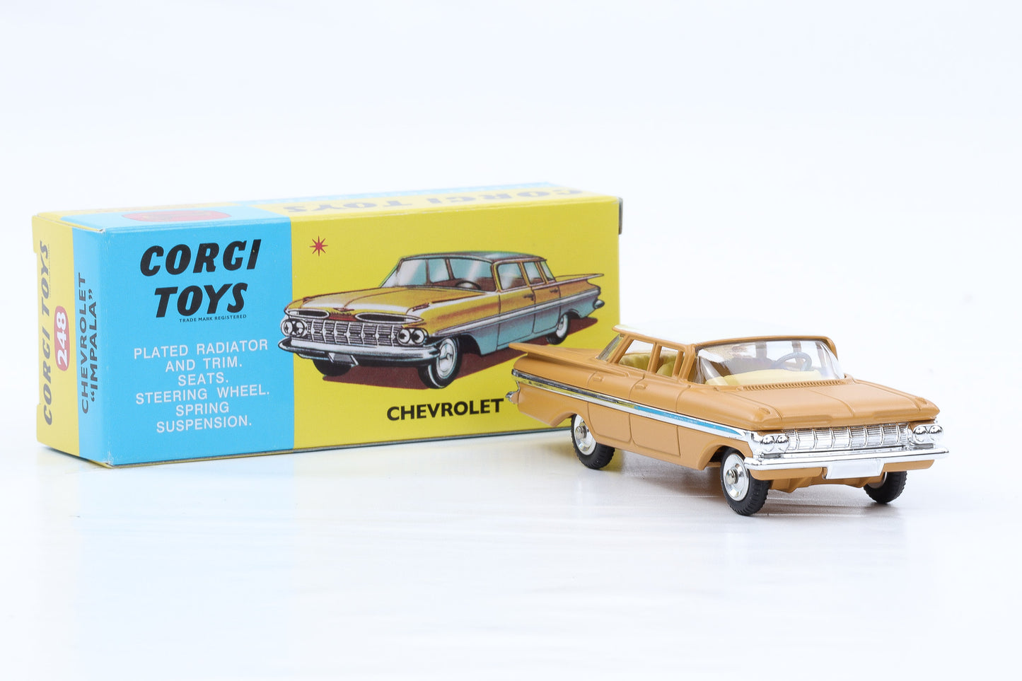 1:44 Corgi Toys Chevrolet Impala beige / weiss no.248 Repro