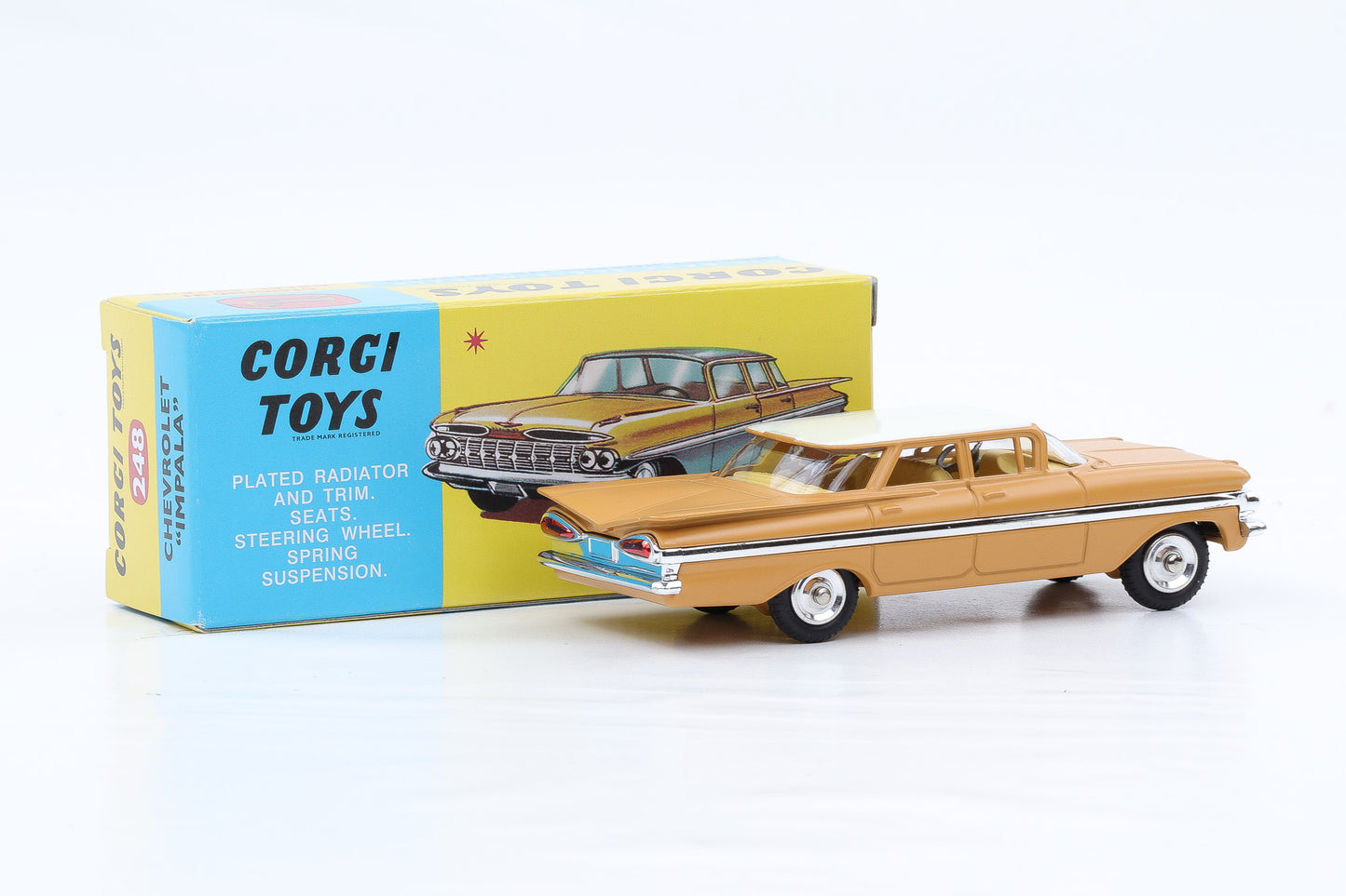 1:44 Corgi Toys Chevrolet Impala beige / weiss no.248 Repro