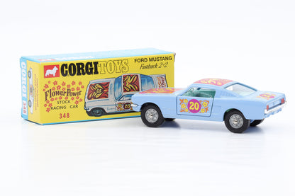 1:44 Corgi Toys Ford Mustang Fastback 2 + 2 Flower Power Nr. 348 Repro