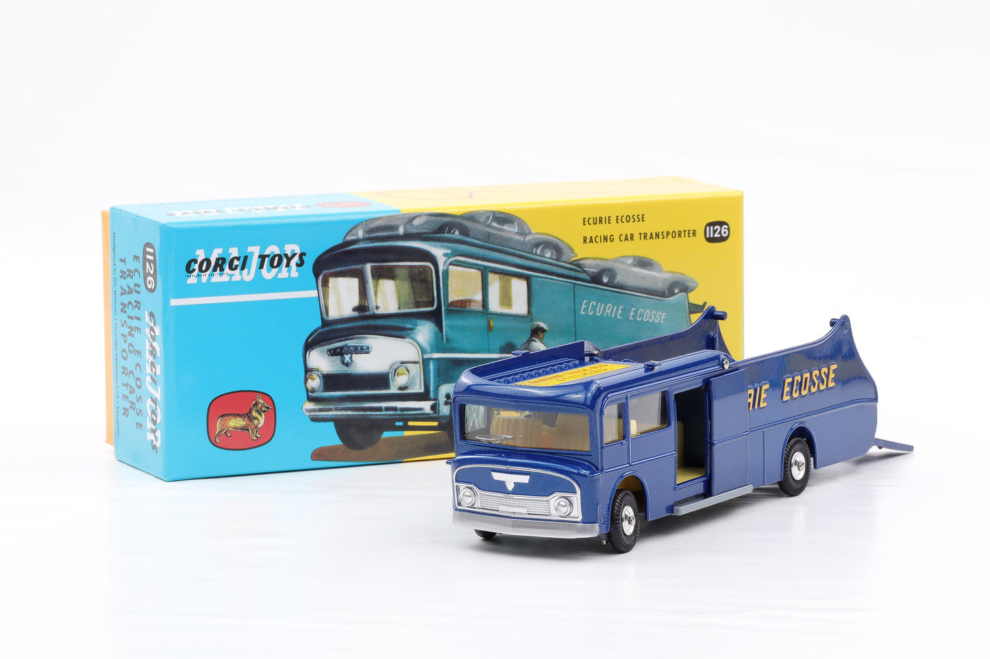 1:48 Corgi Toys Ecurie Ecosse Racing Car Transporter blau no.1126 Repro