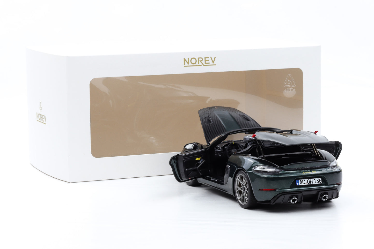 1:18 Norev Porsche 718 Spyder RS Weissach Package 2023 Forest green metallic