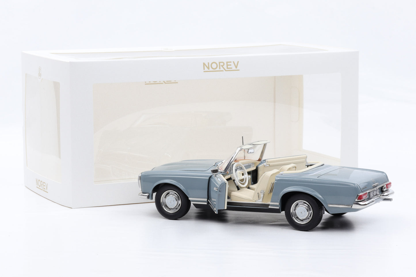 1:18 Norev Mercedes-Benz 230 SL W113 Pagode Horizon blue 1963 mit Softtop