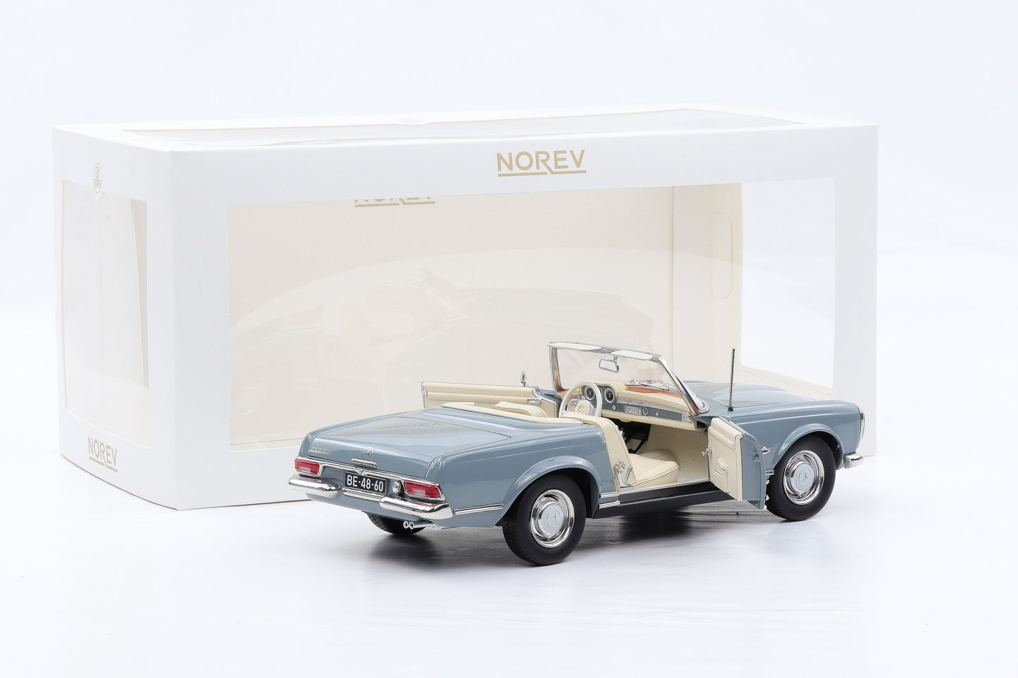 1:18 Norev Mercedes-Benz 230 SL W113 Pagode Horizon blue 1963 mit Softtop