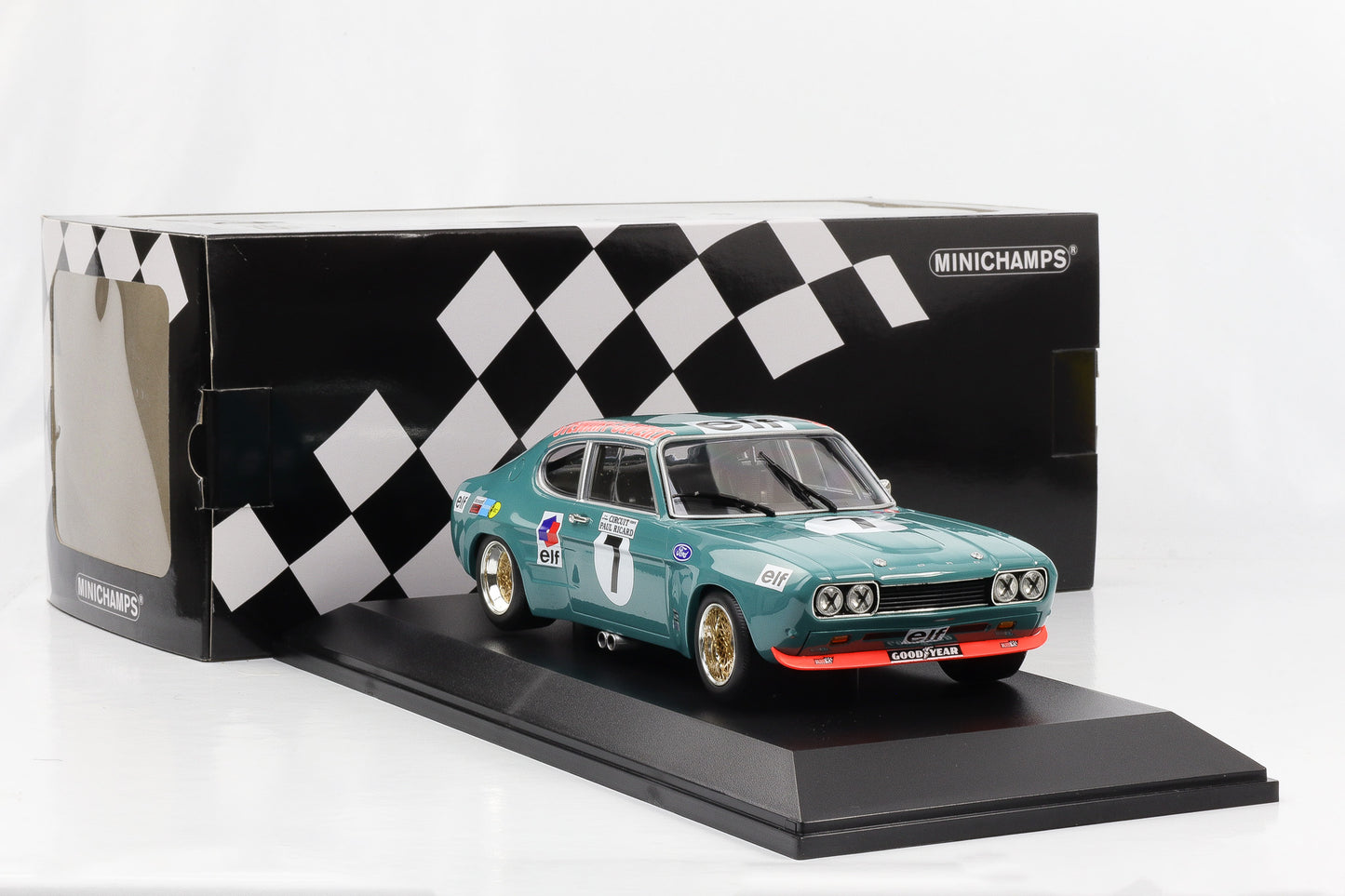 1:18 Ford Capri RS 2600 #7 Stewart/Cevert Paul Richard 6H 1972 Minichamps