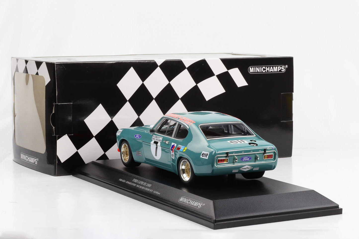 1:18 Ford Capri RS 2600 #7 Stewart/Cevert Paul Richard 6H 1972 Minichamps