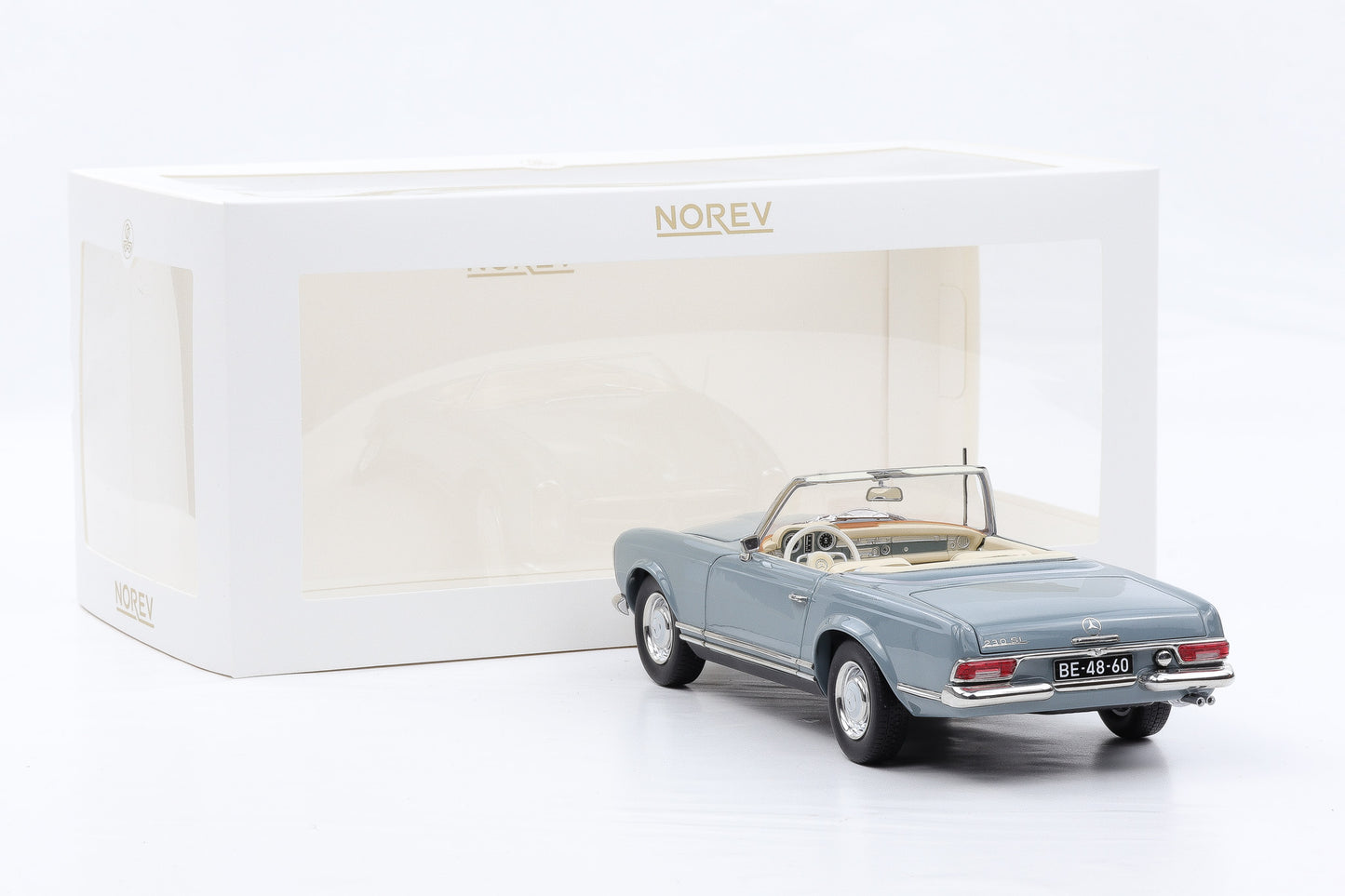 1:18 Norev Mercedes-Benz 230 SL W113 Pagode Horizon blue 1963 mit Softtop