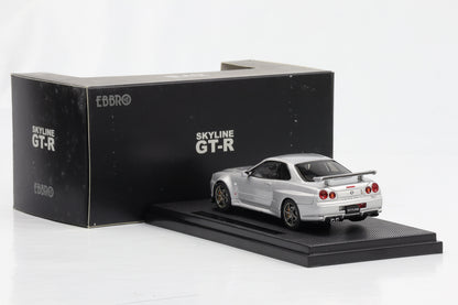 1:43 Ebbro Nissan Skyline GT-R R34 Vspec II silber