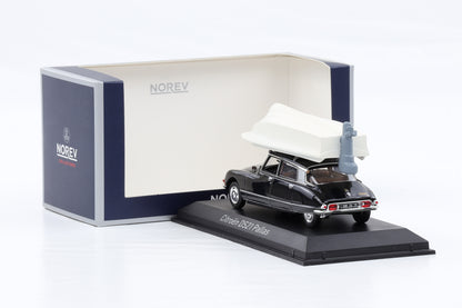 1:43 Norev Citroen DS 21 Pallas schwarz mit Boot auf Dach 157072