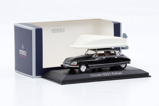 1:43 Norev Citroen DS 21 Pallas schwarz mit Boot auf Dach 157072