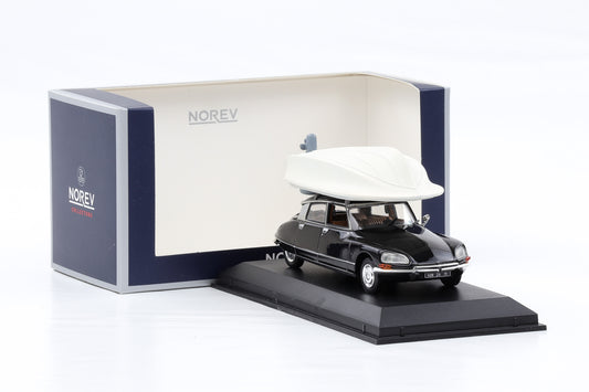 1:43 Norev Citroen DS 21 Pallas schwarz mit Boot auf Dach 157072