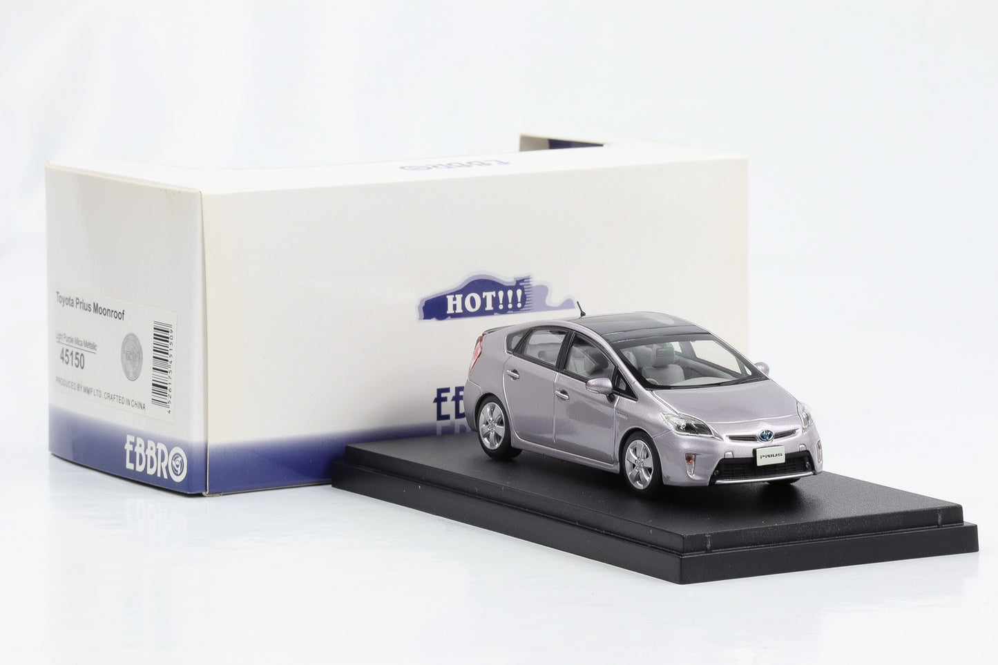 1:43 Ebbro Toyota Prius Moonroof 2012 light-pruple-mica-metallic