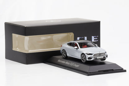 Concessionario Norev Mercedes-Benz CLE C 236 Coupé argento high-tech in scala 1:43