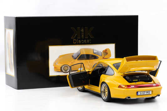 1:12 KK Scale Porsche 911 993 GT2 1996 speedgelb mit BBS Felgen / Diecast