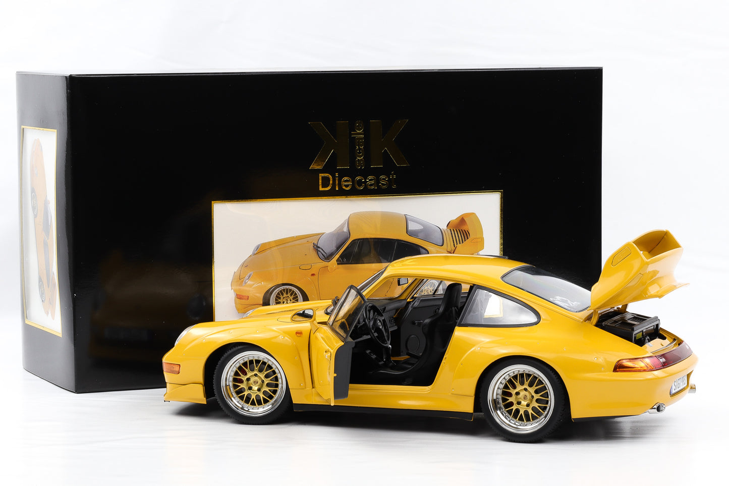 1:12 KK Scale Porsche 911 993 GT2 1996 speedgelb mit BBS Felgen / Diecast