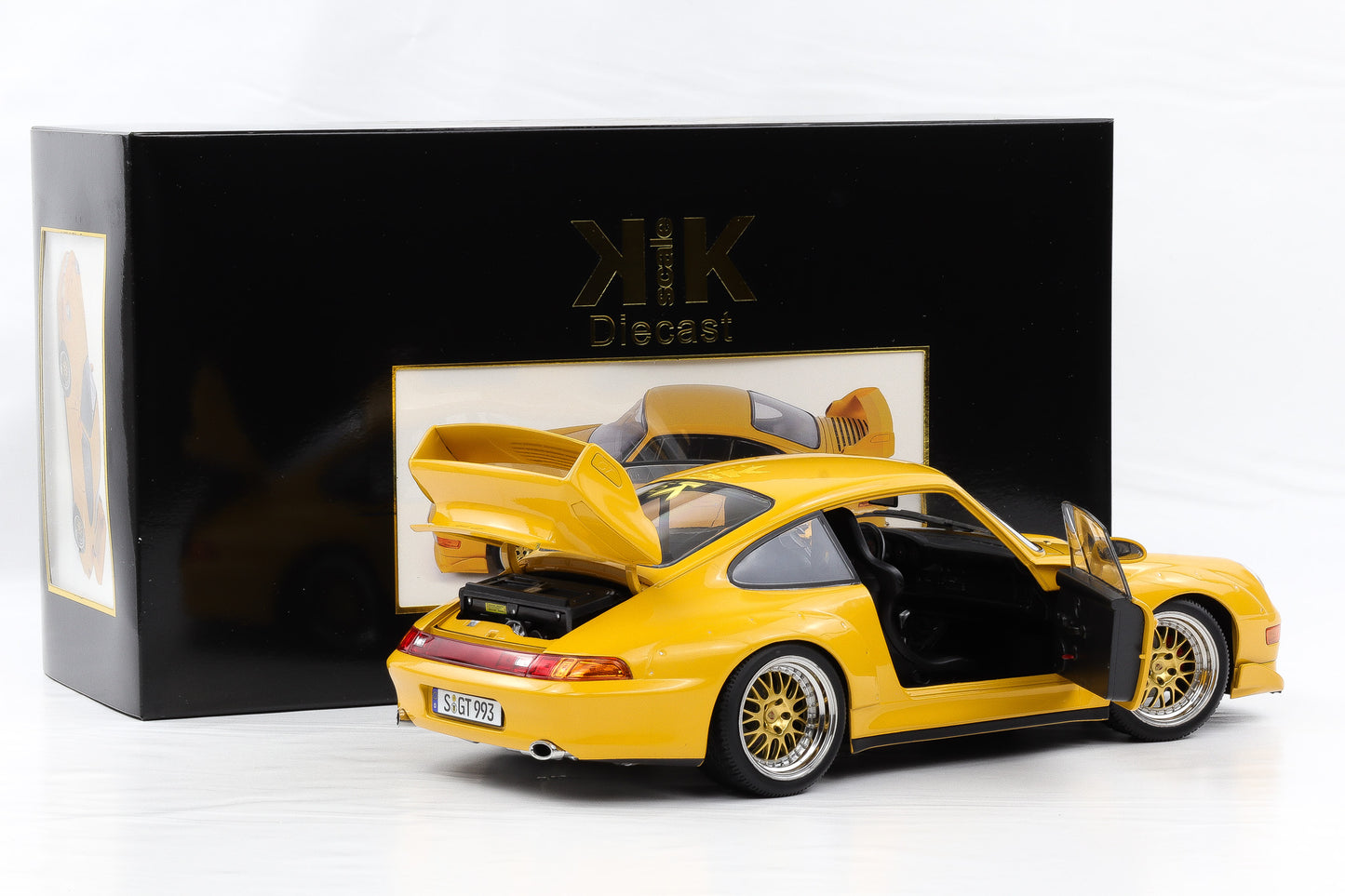 1:12 KK Scale Porsche 911 993 GT2 1996 speedgelb mit BBS Felgen / Diecast