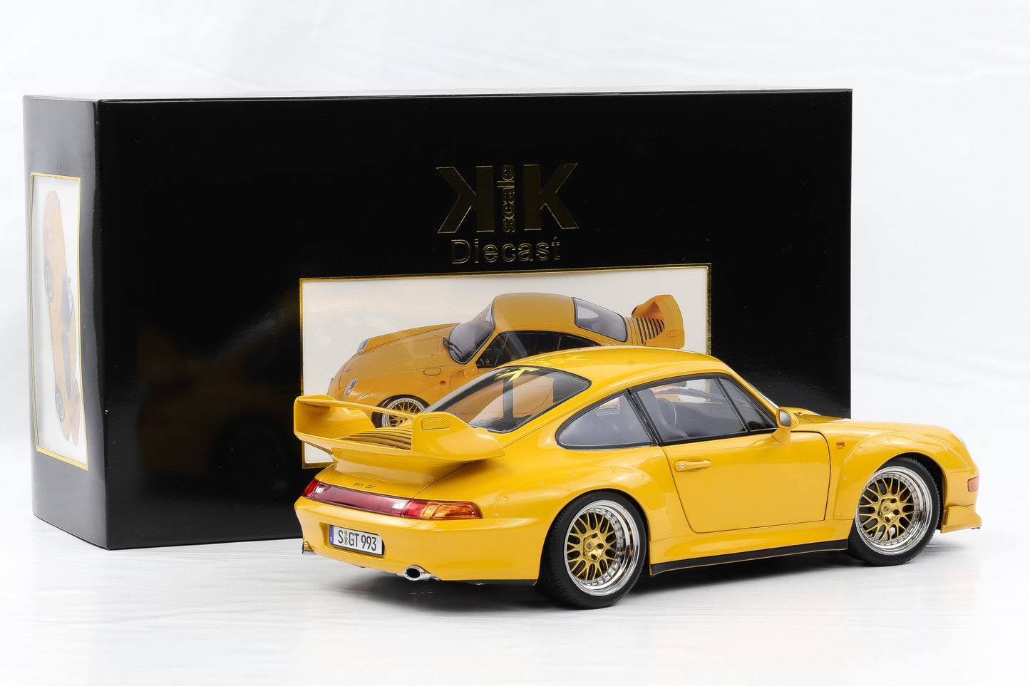 1:12 KK Scale Porsche 911 993 GT2 1996 speedgelb mit BBS Felgen / Diecast