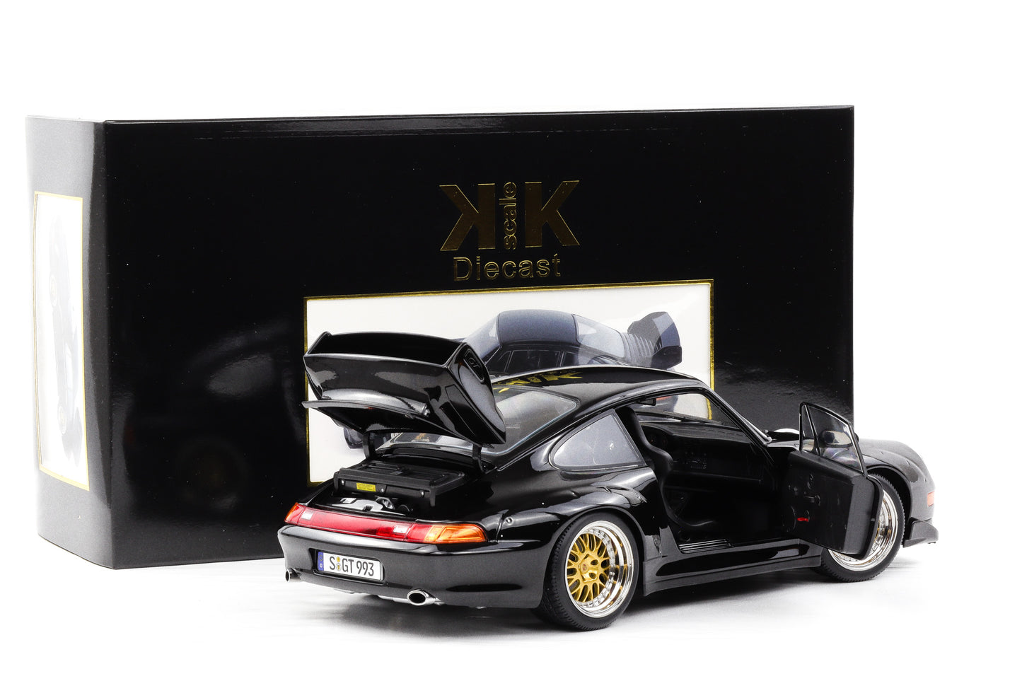 1:12 KK Scale Porsche 911 993 GT2 1996 schwarz BBS Felgen / opening parts