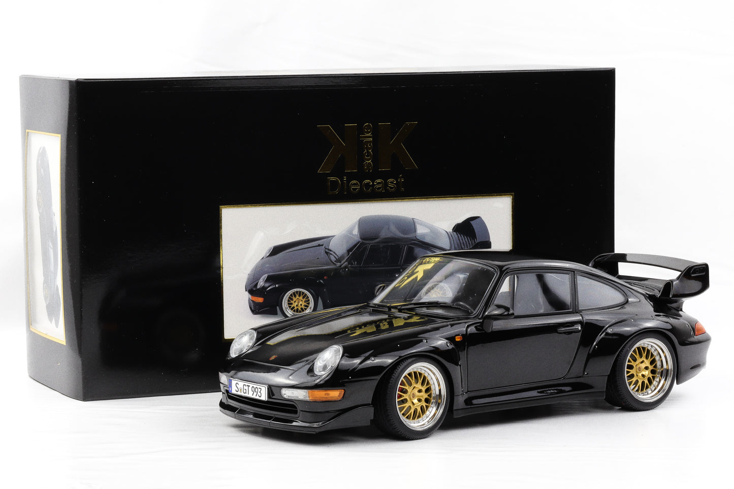 1:12 KK Scale Porsche 911 993 GT2 1996 schwarz BBS Felgen / opening parts