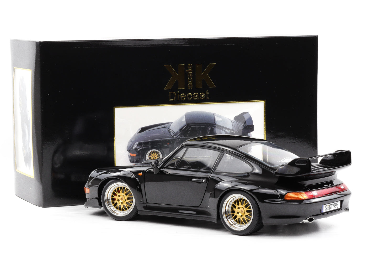 1:12 KK Scale Porsche 911 993 GT2 1996 schwarz BBS Felgen / opening parts