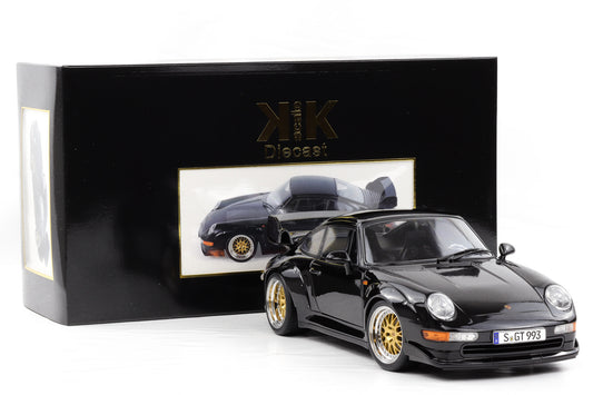1:12 KK Scale Porsche 911 993 GT2 1996 schwarz BBS Felgen / opening parts