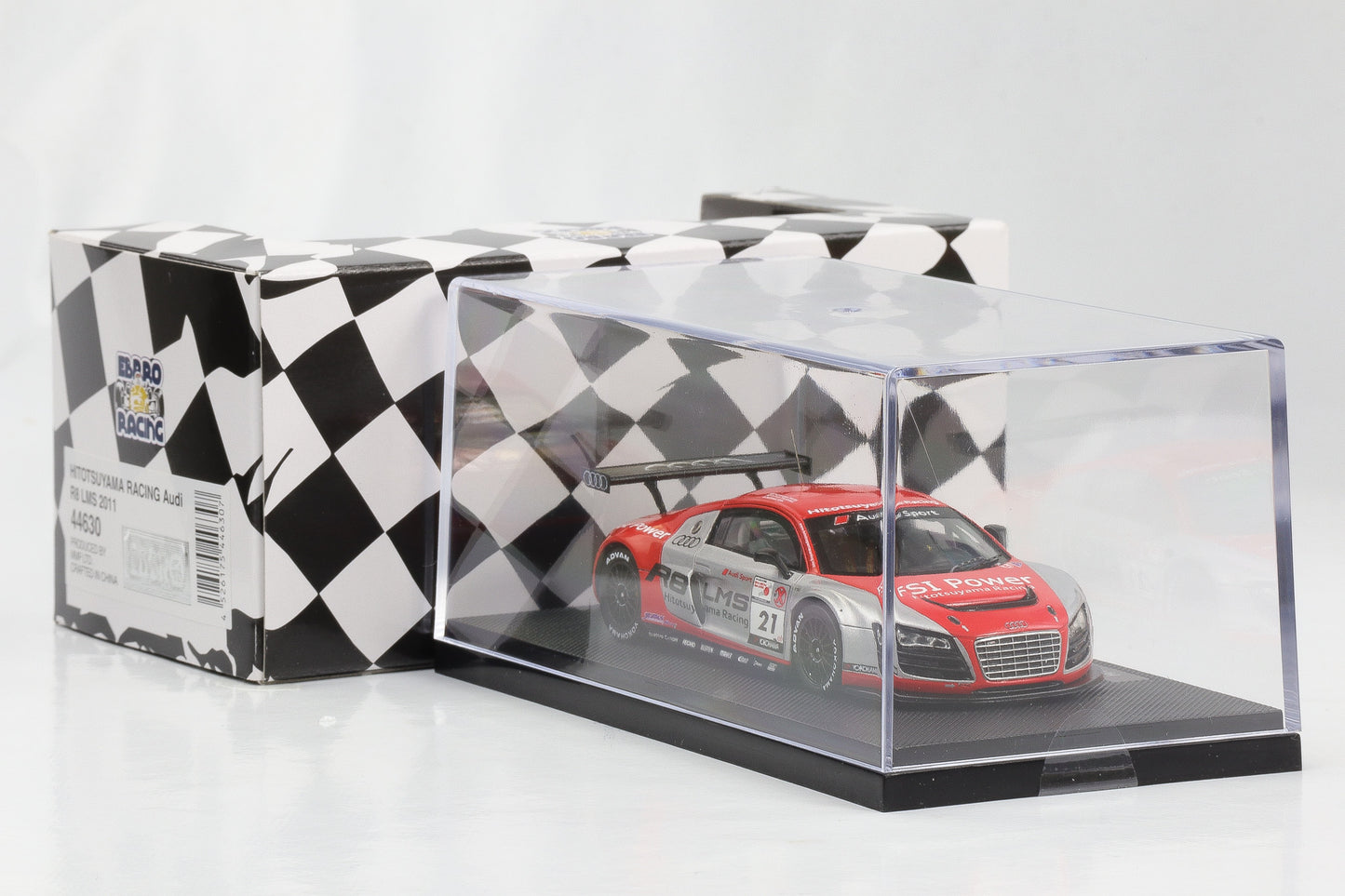 1:43 Ebbro Racing Hitotsuyama Racing Audi R8 LMS 2011 rot-silber diecast