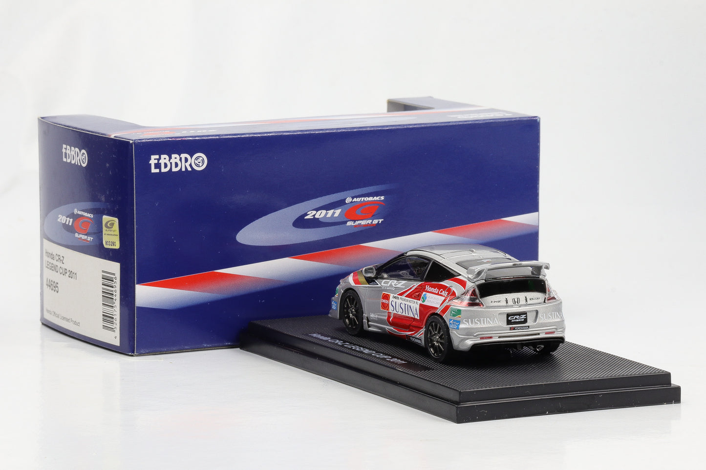 1:43 Ebbro Honda CR-Z Legend Cup 2011 silber diecast