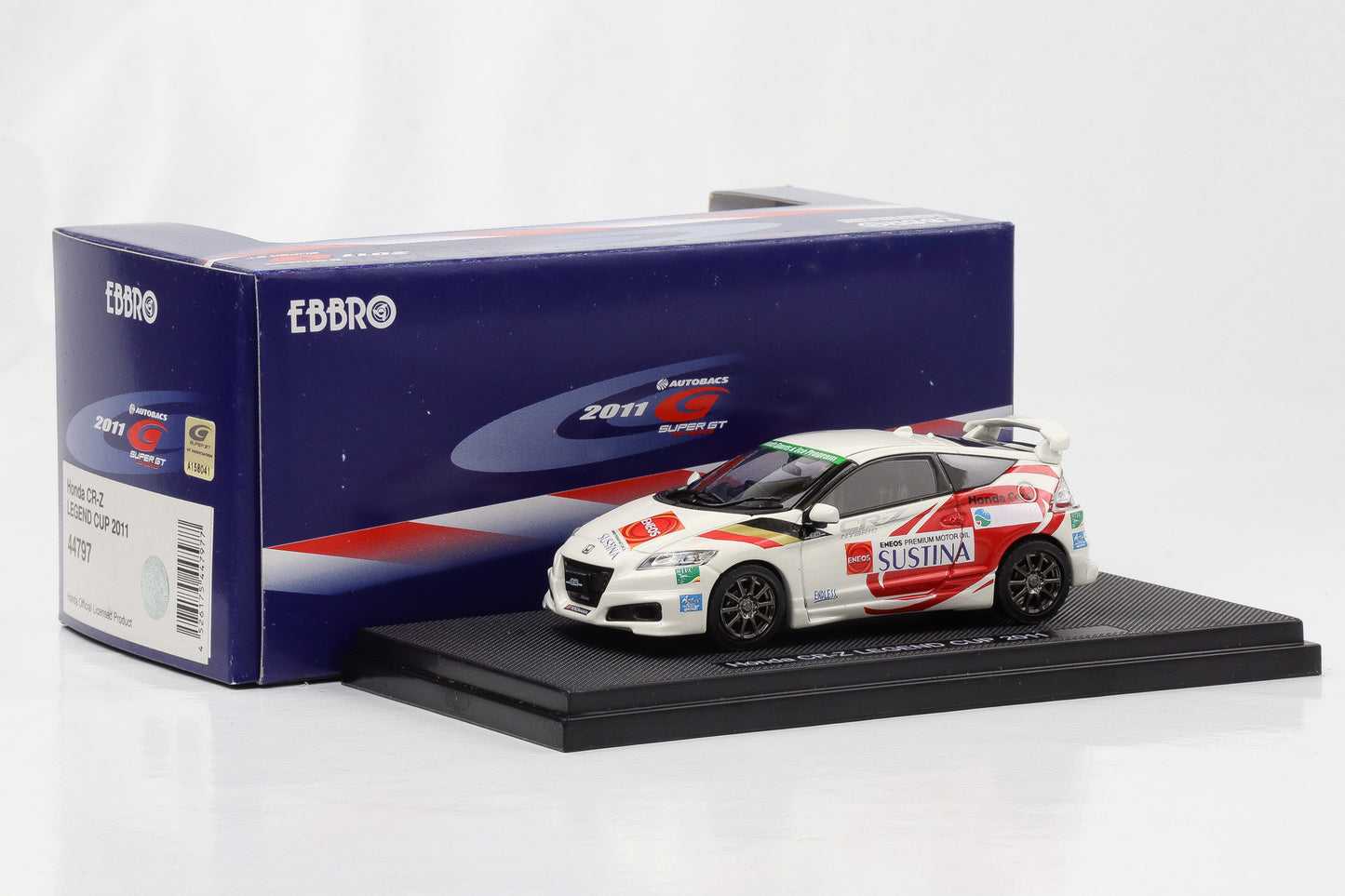 1:43 Ebbro Honda CR-Z Legend Cup 2011 weiß diecast