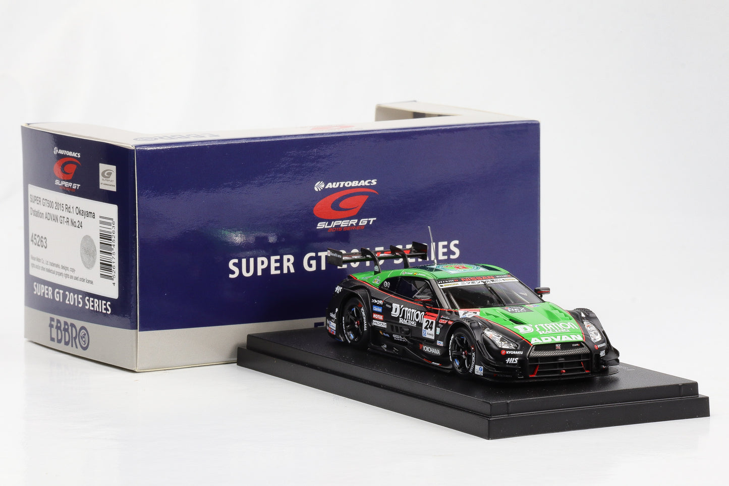 1:43 Ebbro Nissan D'station Advan GT-R Super GT500 2015 Rd. 1 Okayama D. Sasaki L. Ordonez