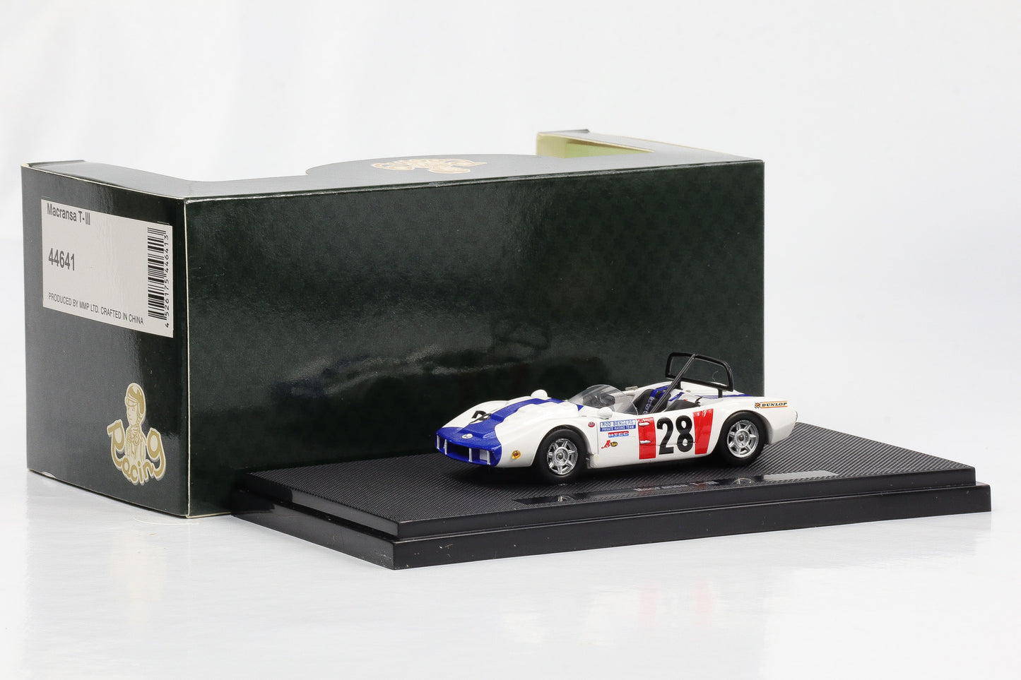 1:43 Ebbro Racing Macransa T-III #28 weiß-blau