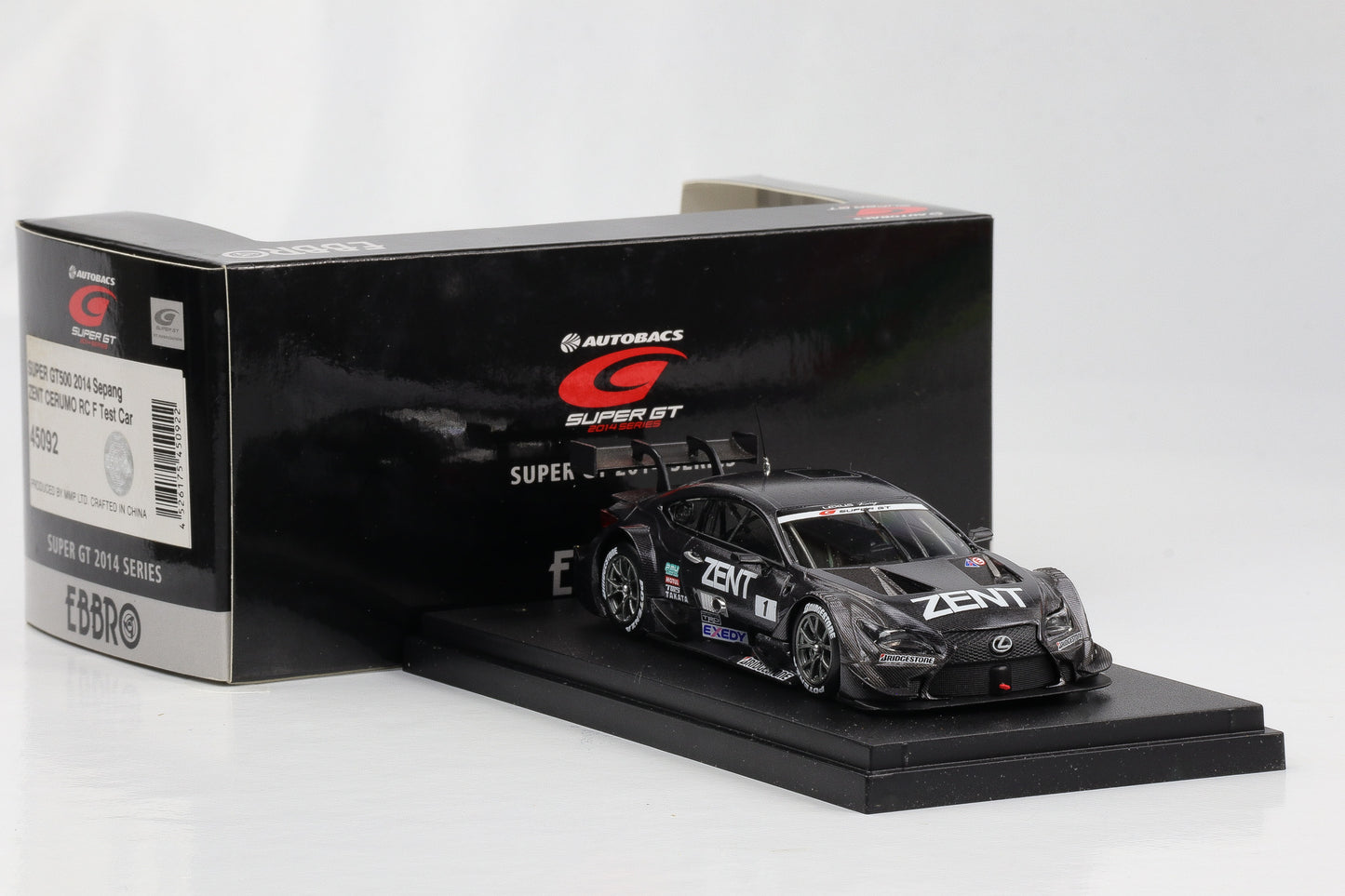 1:43 Ebbro Zent Cerumo Lexus RC F Test Car Super GT500 2014 Sepang diecast