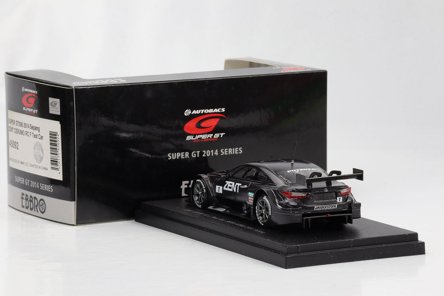 1:43 Ebbro Zent Cerumo Lexus RC F Test Car Super GT500 2014 Sepang diecast