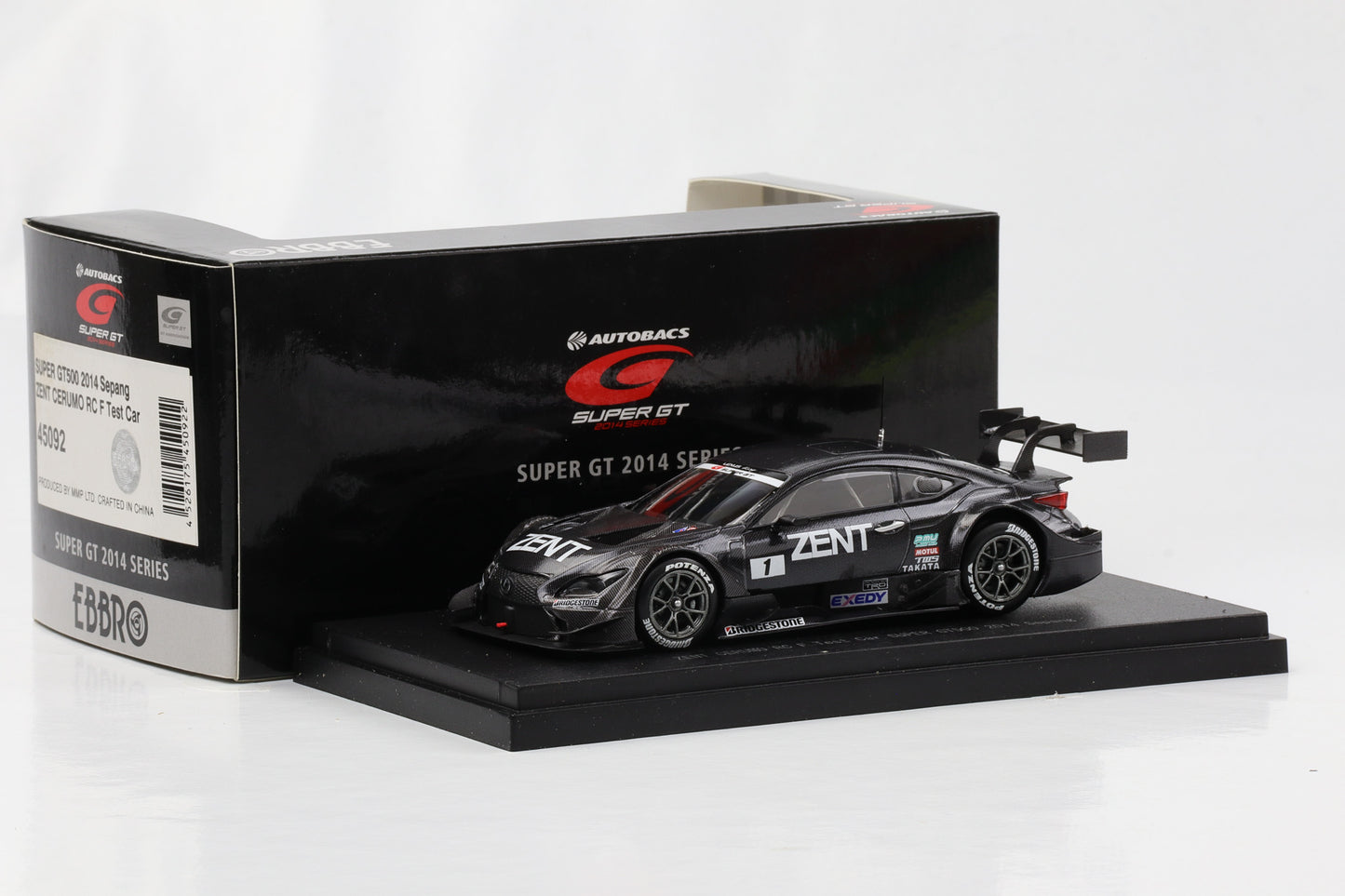 1:43 Ebbro Zent Cerumo Lexus RC F Test Car Super GT500 2014 Sepang diecast