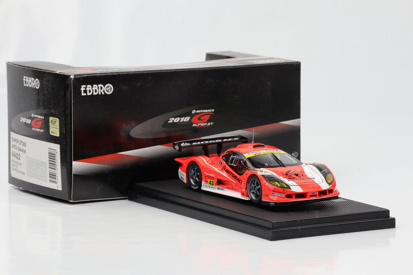 1:43 Ebbro Arta Garaiya Super GT300 2010 #43 M. Nitta, S. Tagaki diecast