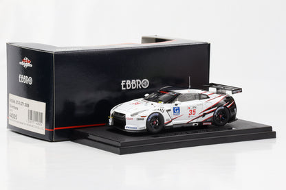 1:43 Ebbro Nissan GT-R GT1 2009 Silverstone weiß #35 M. Krumm D. Turner diecast