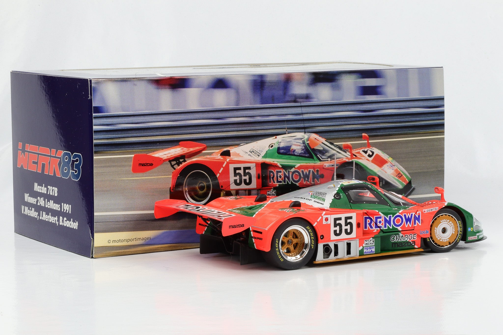 1 18 WERK83 Mazda 787B Winner 24h Le Mans 1991 Weidler Herbert Gachot motor circuit