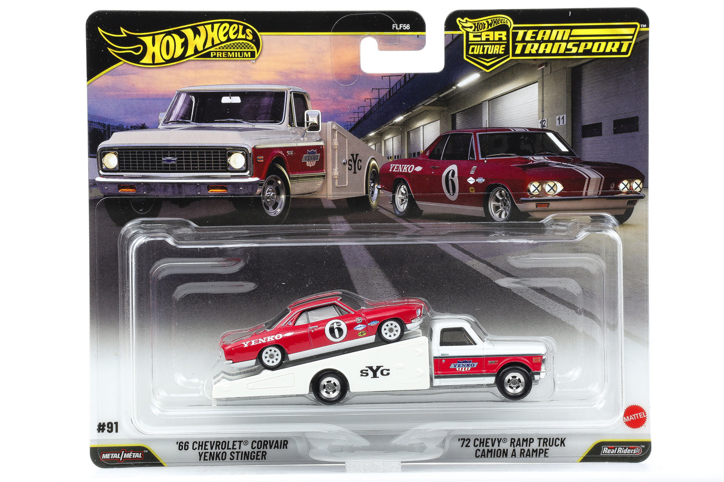 1:64 Hot Wheels Premium 2026 Team Transport JHX91 Chevrolet Corvair Chevy Ramp