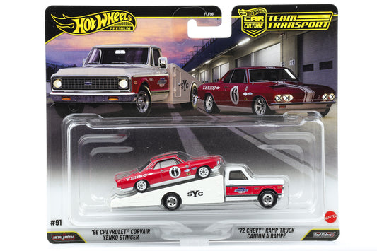 1:64 Hot Wheels Premium 2026 Team Transport JHX91 Chevrolet Corvair Chevy Ramp